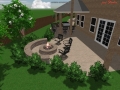 3D Planning Phase of Outdoor Fire Pit Area and Outdoor Kitchen