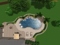 3D Design Overview of Freeform Pool and Outdoor Living Area