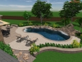 Design Phase of Freeform Pool with Rock Wall and Waterfall