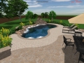 Design Phase of Freeform Pool with Rock Wall and Waterfall