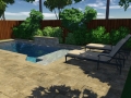 3D Design of Geometric pool with Tanning Ledge and Raised Scupper Wall