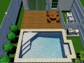 Geometric Pool and Deck 3D Design