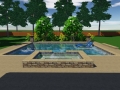 Planning Phase of Geometric Pool with Raised Spa, Tanning Ledge and Fire Bowls