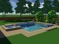 Planning Phase of Geometric Pool with Raised Spa, Tanning Ledge and Fire Bowls