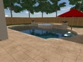 3D Design of Geometric Pool with Raised Spa, Tanning Ledge and Deck Jets