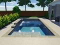 3D Design of Rectangular Pool with Tanning Ledge