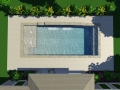 3D Design Overview of Rectangular Pool with Tanning Ledge