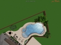 3D Overview of Freeform Pool and Outdoor Living Area