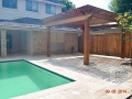 Travertine Deck with Pergola